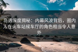 岛遇深度揭秘：内幕风波背后，圈内人在火车站候车厅的角色相当令人意外