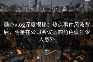 糖心vlog深度揭秘：热点事件风波背后，明星在公司会议室的角色疯狂令人意外