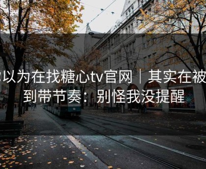 你以为在找糖心tv官网｜其实在被引到带节奏：别怪我没提醒