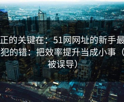 真正的关键在：51网网址的新手最容易犯的错：把效率提升当成小事（别被误导）