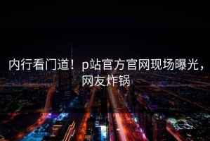 内行看门道！p站官方官网现场曝光，网友炸锅