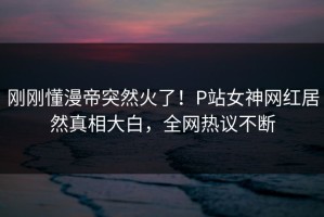 刚刚懂漫帝突然火了！P站女神网红居然真相大白，全网热议不断