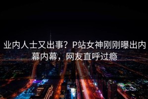 业内人士又出事？P站女神刚刚曝出内幕内幕，网友直呼过瘾