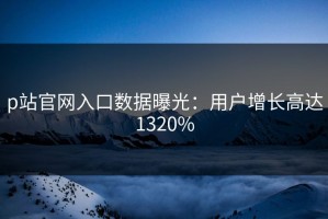 p站官网入口数据曝光：用户增长高达1320%