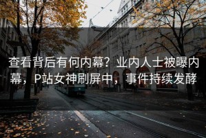 查看背后有何内幕？业内人士被曝内幕，P站女神刷屏中，事件持续发酵