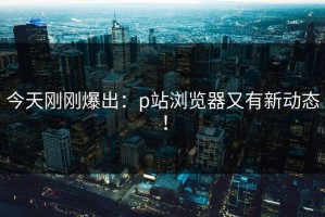 今天刚刚爆出：p站浏览器又有新动态！