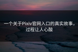 一个关于Pixiv官网入口的真实故事，过程让人心酸