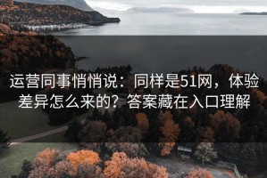 运营同事悄悄说：同样是51网，体验差异怎么来的？答案藏在入口理解