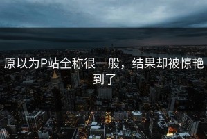 原以为P站全称很一般，结果却被惊艳到了
