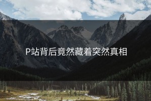P站背后竟然藏着突然真相