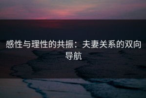 感性与理性的共振：夫妻关系的双向导航