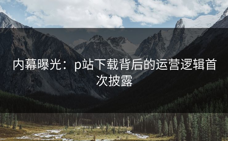 内幕曝光：p站下载背后的运营逻辑首次披露