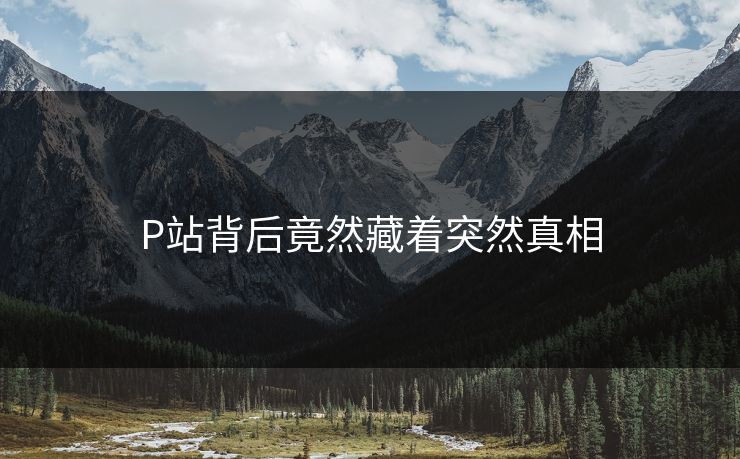 P站背后竟然藏着突然真相