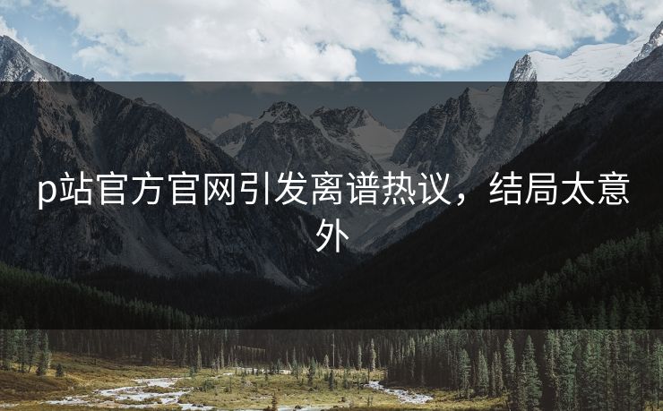 p站官方官网引发离谱热议，结局太意外