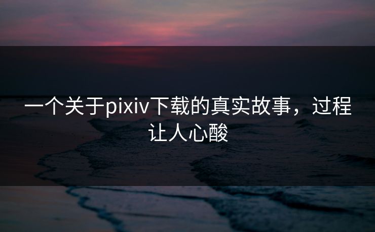 一个关于pixiv下载的真实故事，过程让人心酸