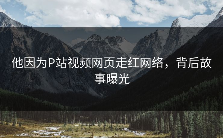 他因为P站视频网页走红网络，背后故事曝光
