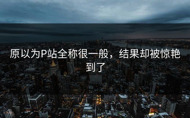 原以为P站全称很一般，结果却被惊艳到了