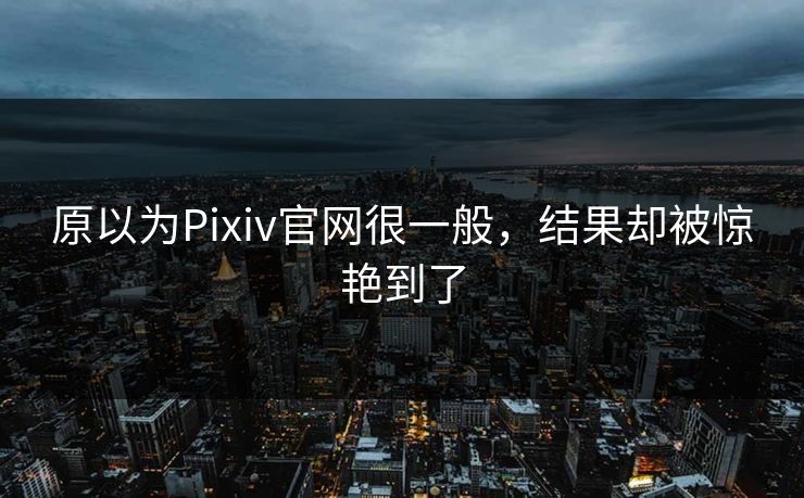 原以为Pixiv官网很一般，结果却被惊艳到了