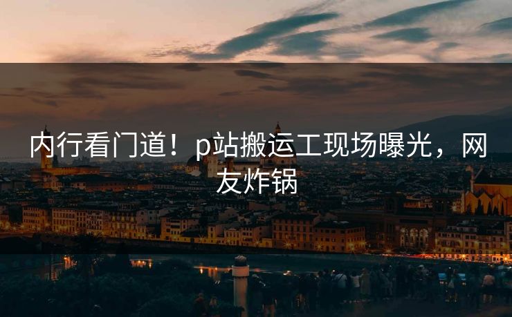 内行看门道！p站搬运工现场曝光，网友炸锅