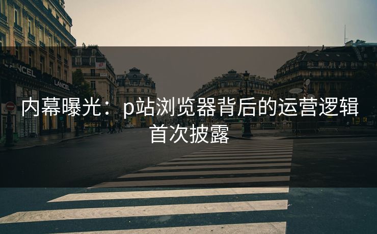 内幕曝光：p站浏览器背后的运营逻辑首次披露