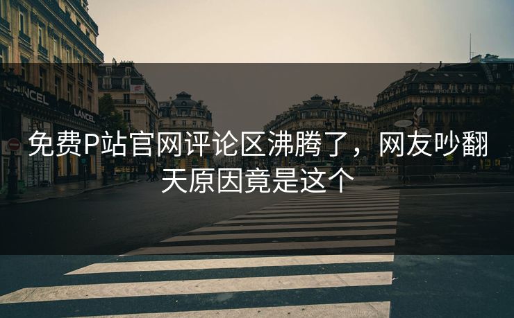 免费P站官网评论区沸腾了，网友吵翻天原因竟是这个