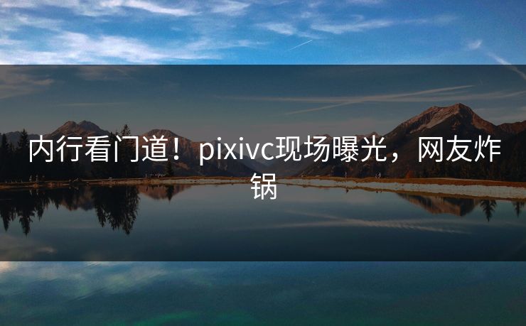 内行看门道！pixivc现场曝光，网友炸锅