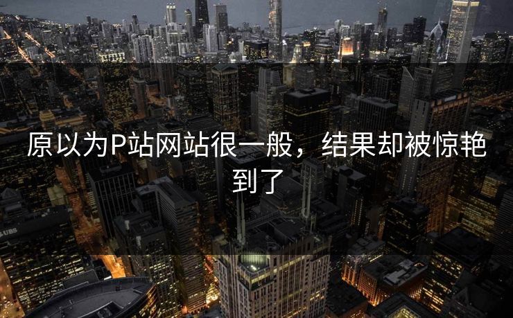 原以为P站网站很一般，结果却被惊艳到了