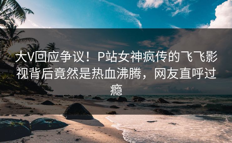 大V回应争议！P站女神疯传的飞飞影视背后竟然是热血沸腾，网友直呼过瘾